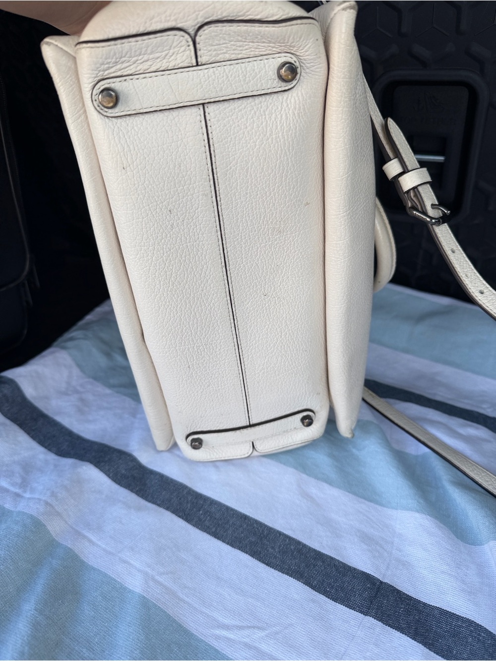 Coach Chalk Pebbled Leather Satchel with Removable Strap - Picture 8 of 17